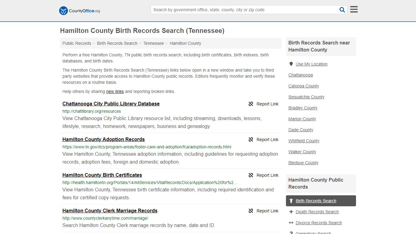 Birth Records Search - Hamilton County, TN (Birth ...